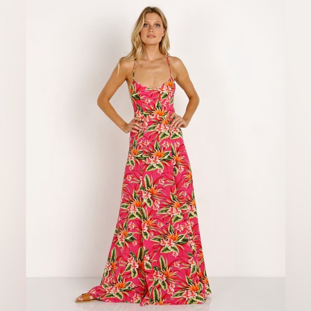 Show Me Your MuMu tropical pink maxi dress